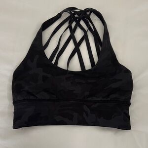 Black Camo Lululemon Strappy Sports Bra